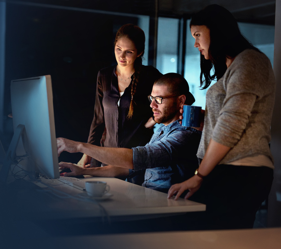 IT professionals analyzing ransomware attack