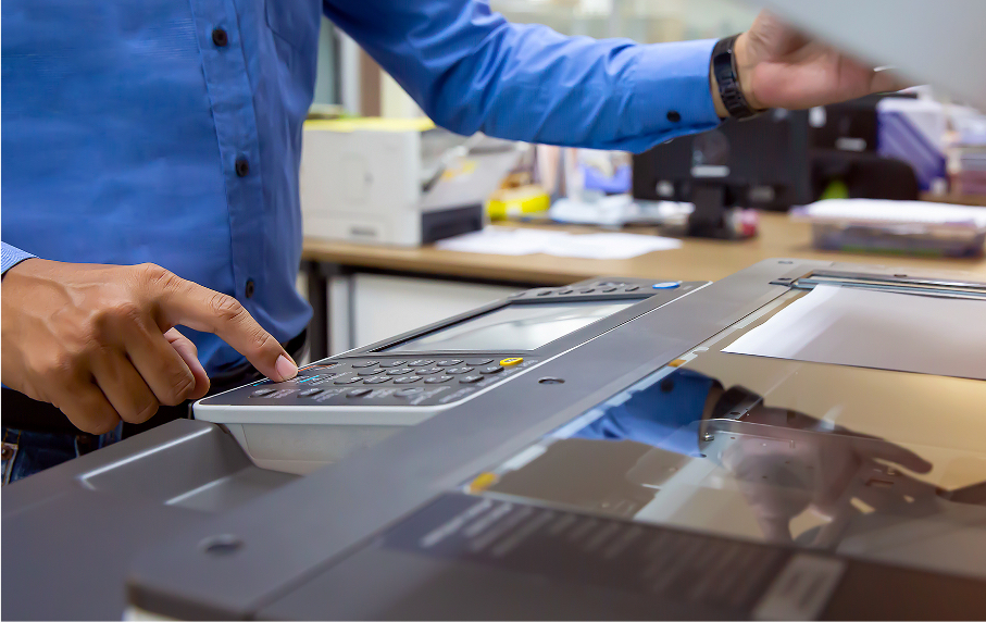 person using a printer